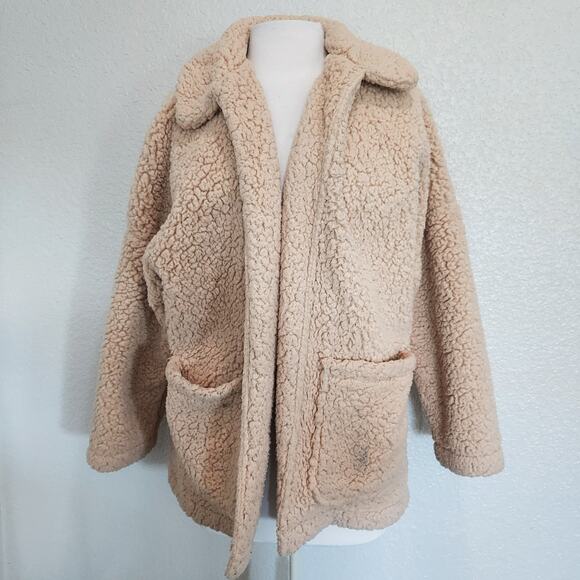 Forever 21 Cream Teddy Jacket Size L - Picture 1 of 14